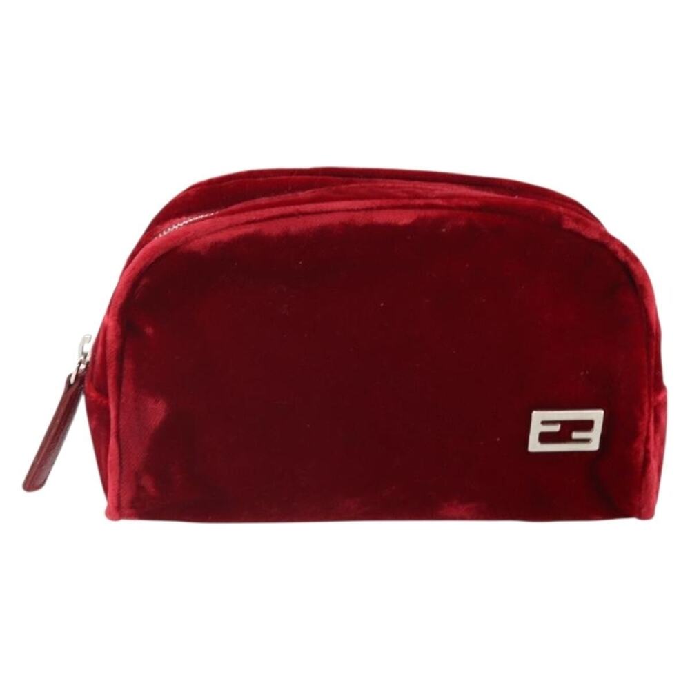 Fendi Pouch Velor Red Velour